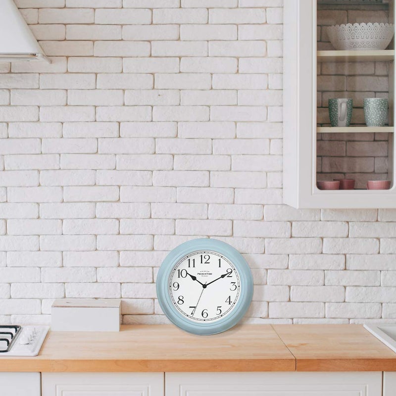 Presentime & Co Chic Home Collection 10" Molly Clock, Silent No Ticking, Blue Color. Modern Decorative Wall Clock for Kitchen, Kid's Room, Bathroom, Bedroom, and Office - Image 5